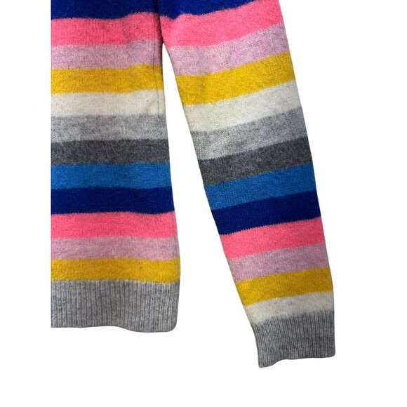 J. Crew Striped Lambs Wool & Nylon Sweater S Multicolor Rainbow - Picture 10 of 10